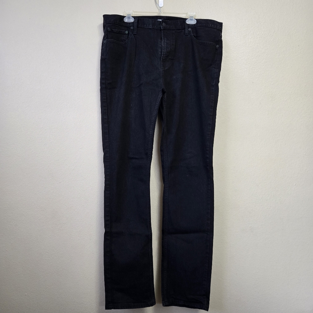 OLD NAVY Jeans Men's 38x34 Relaxed Slim Tapered Denim Black Built in Flex